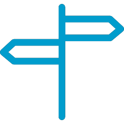directional-arrows-signals-on-a-pole-blue